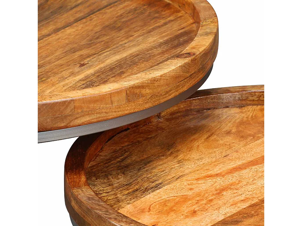 Ensemble de tables d'appoint 2 pcs Bois de manguier massif