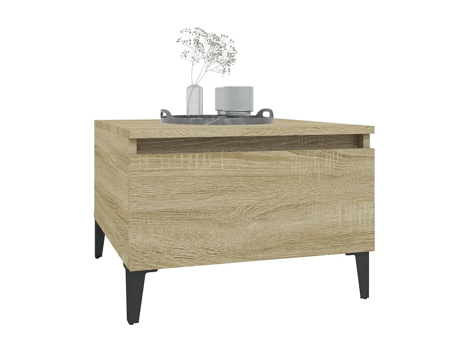 Bijzettafels 2 st 50x46x35 cm bewerkt hout sonoma eikenkleurig