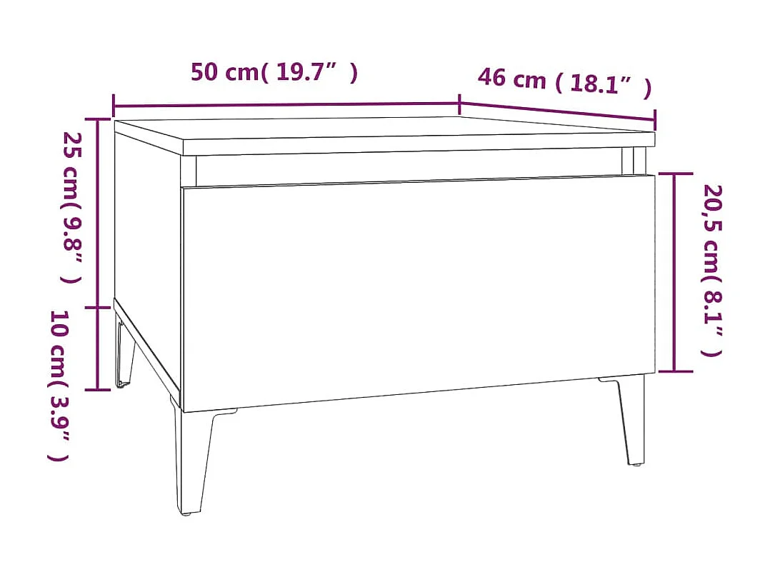 Tables d'appoint 2 pcs Chêne sonoma 50x46x35 cm Bois ingénierie