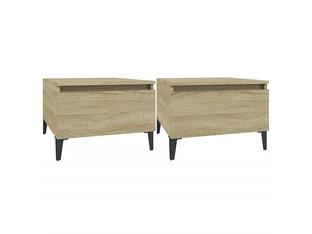 Tables d'appoint 2 pcs Chêne sonoma 50x46x35 cm Bois ingénierie