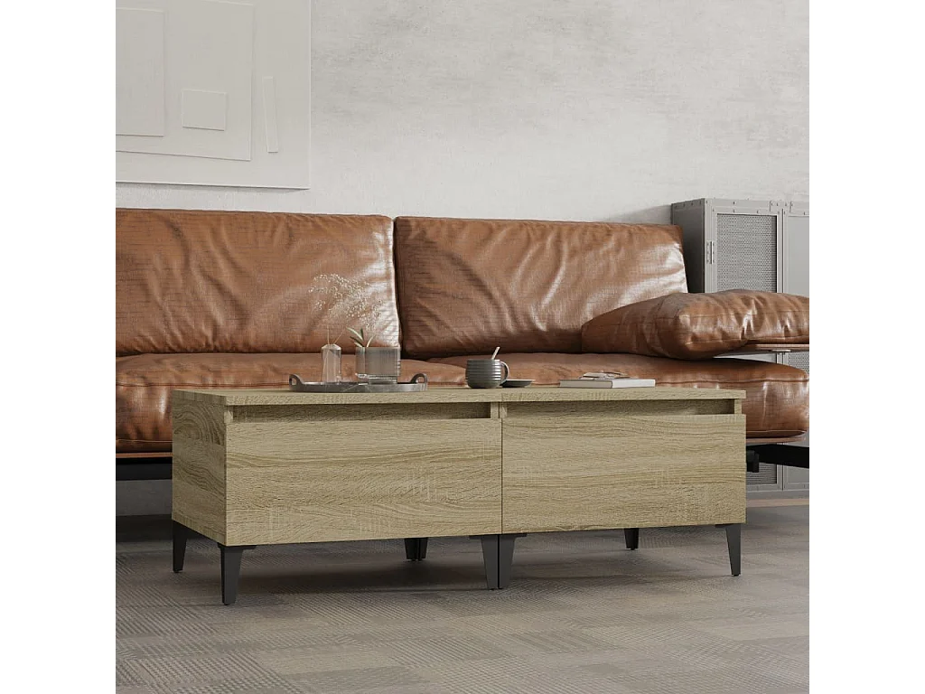 Tables d'appoint 2 pcs Chêne sonoma 50x46x35 cm Bois ingénierie