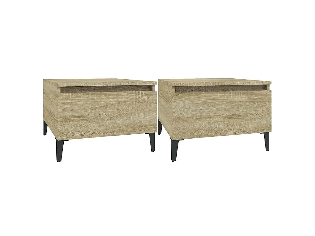 Tables d'appoint 2 pcs Chêne sonoma 50x46x35 cm Bois ingénierie