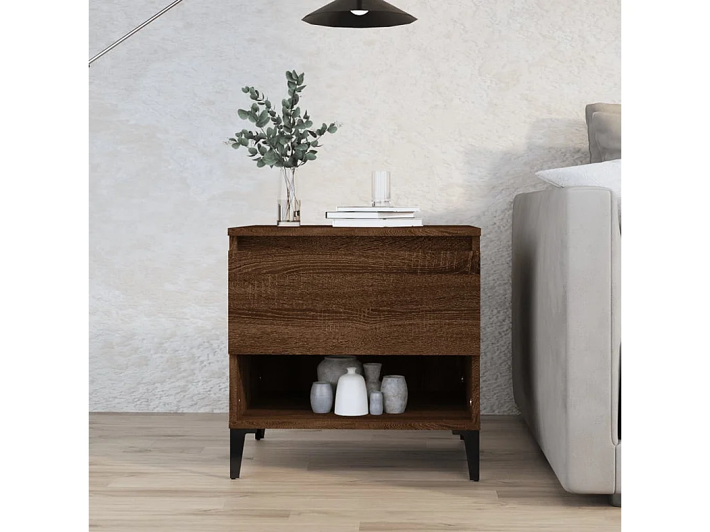 Table d'appoint Chêne marron 50x46x50 cm Bois d'ingénierie
