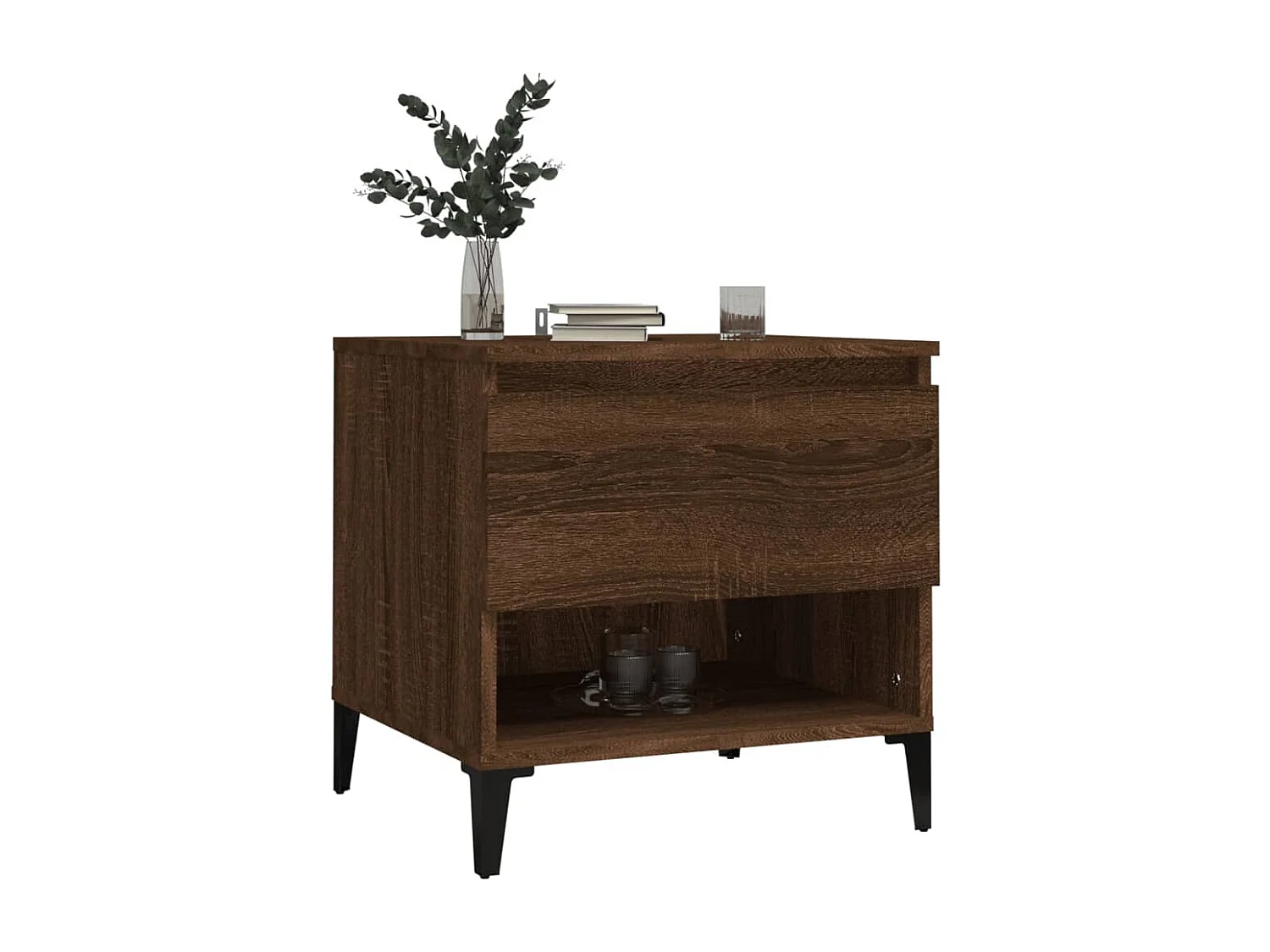 Table d'appoint Chêne marron 50x46x50 cm Bois d'ingénierie