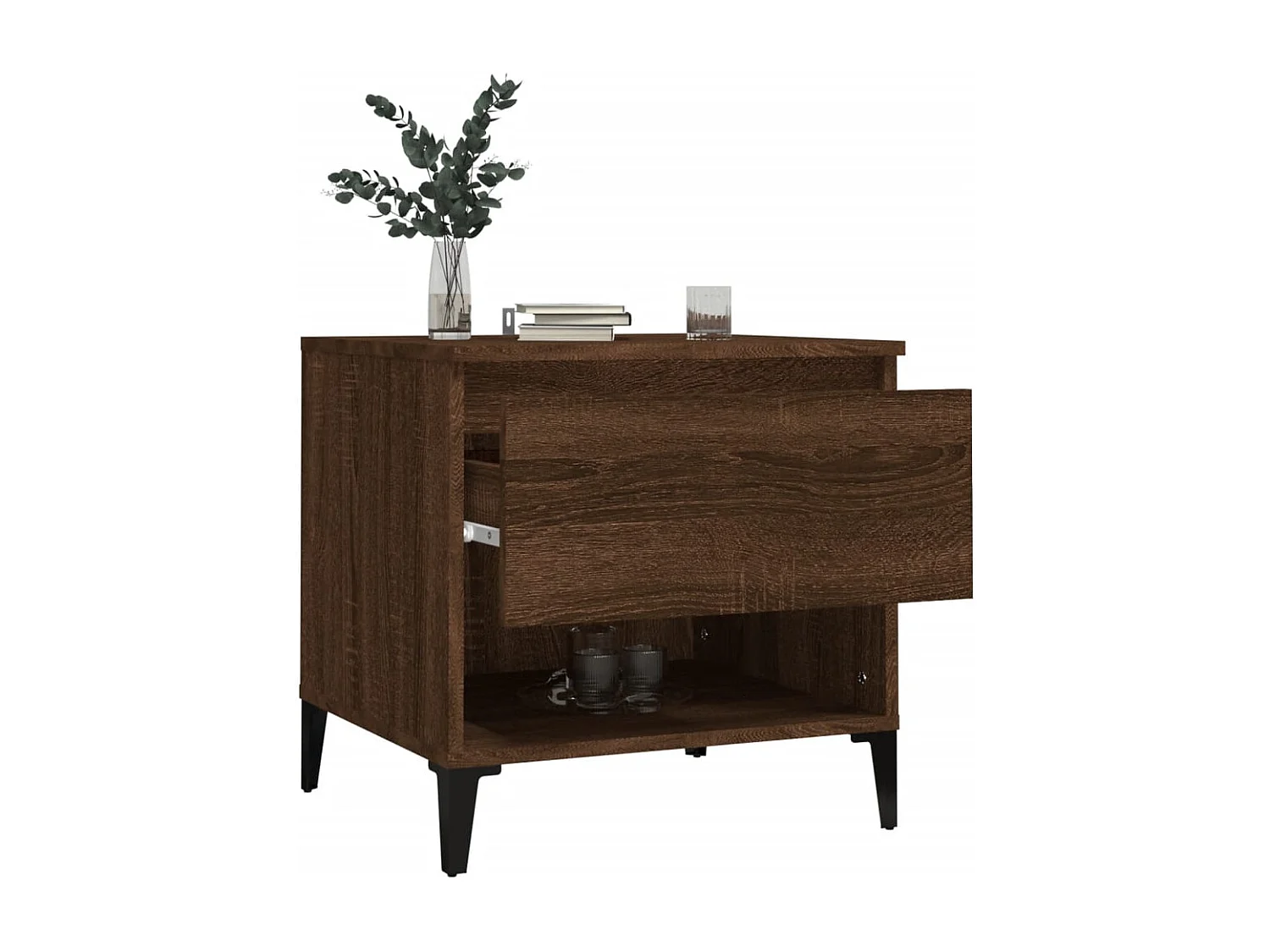 Table d'appoint Chêne marron 50x46x50 cm Bois d'ingénierie