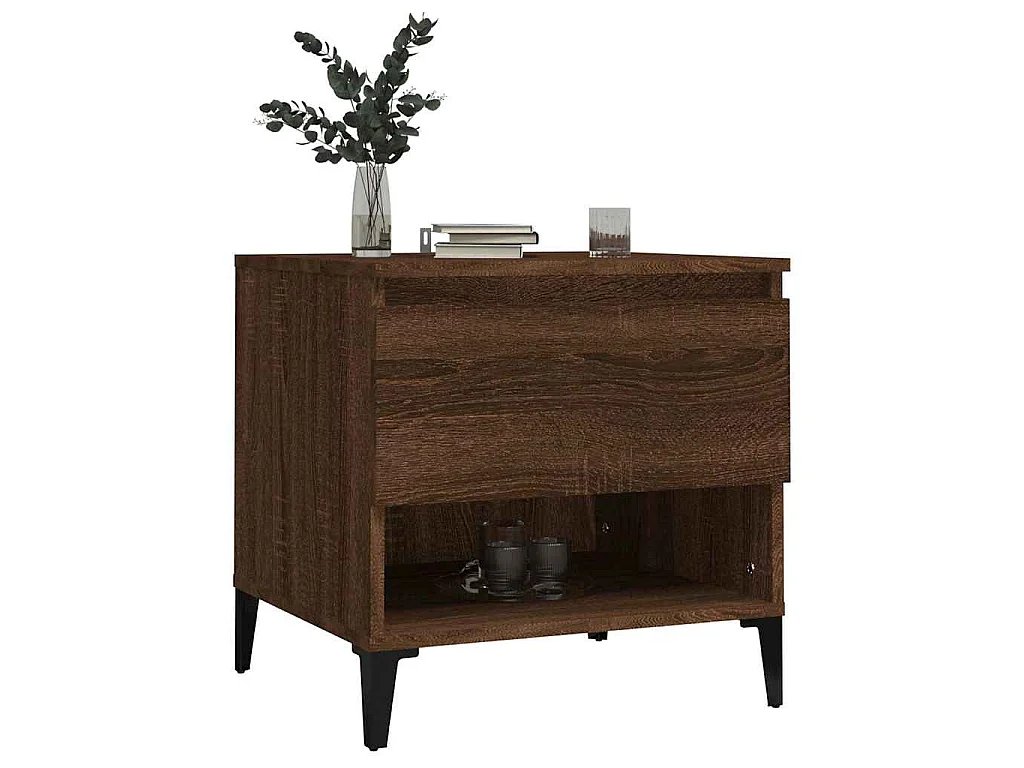 Table d'appoint Chêne marron 50x46x50 cm Bois d'ingénierie