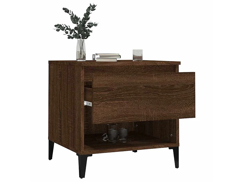 Table d'appoint Chêne marron 50x46x50 cm Bois d'ingénierie