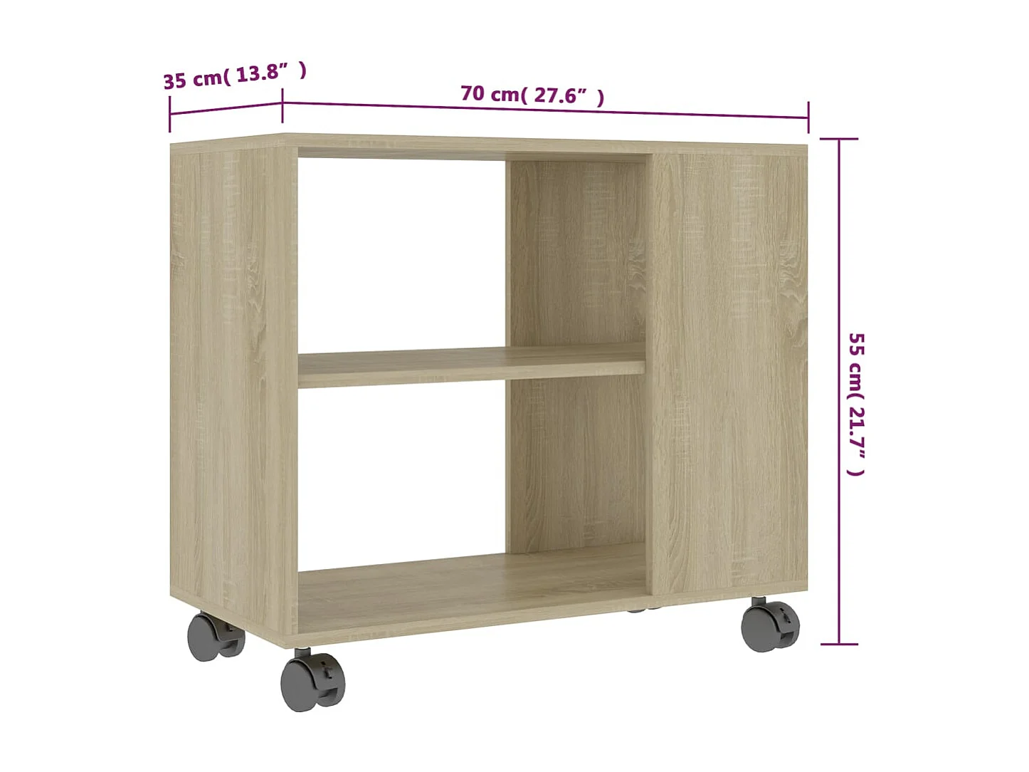 Tavolino da Salotto Rovere Sonoma 70x35x55 cm Legno Multistrato