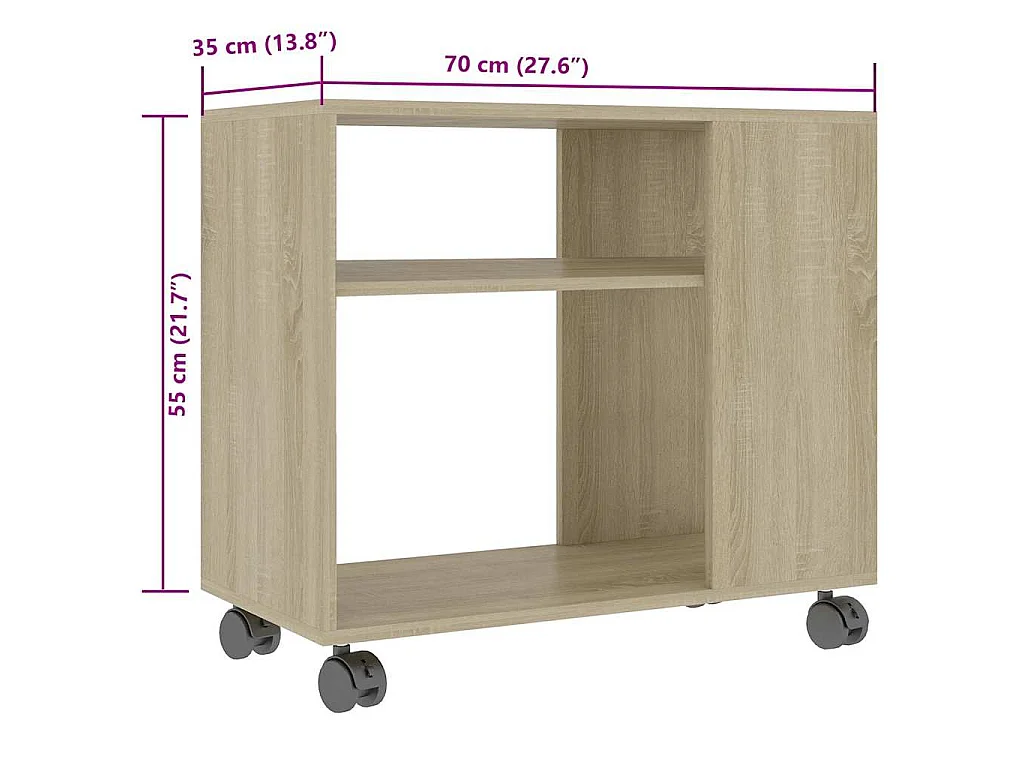 Beistelltisch Sonoma-Eiche 70x35x55 cm Holzwerkstoff