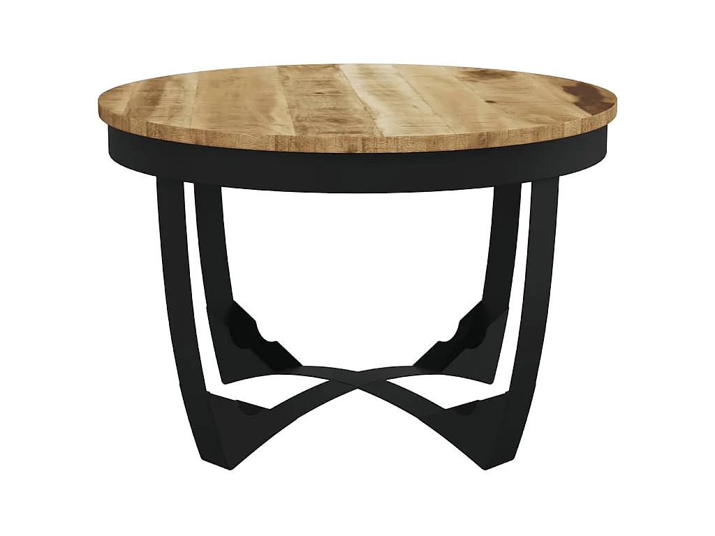 Mesa de centro madera maciza de mango sin tratar 60x40 cm