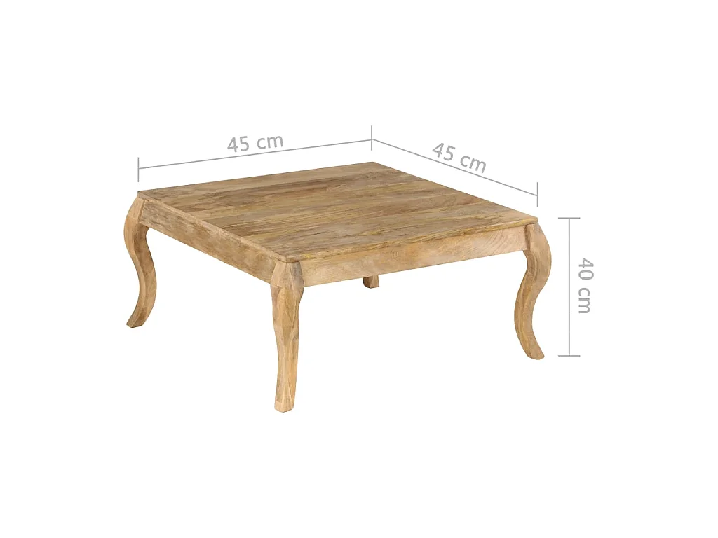 Bijzettafel 45x45x40 cm massief mangohout