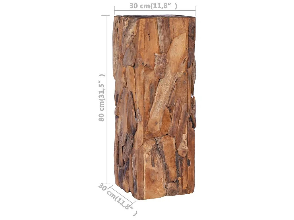 Mesa de apoio 30x30x80 cm madeira de teca maciça