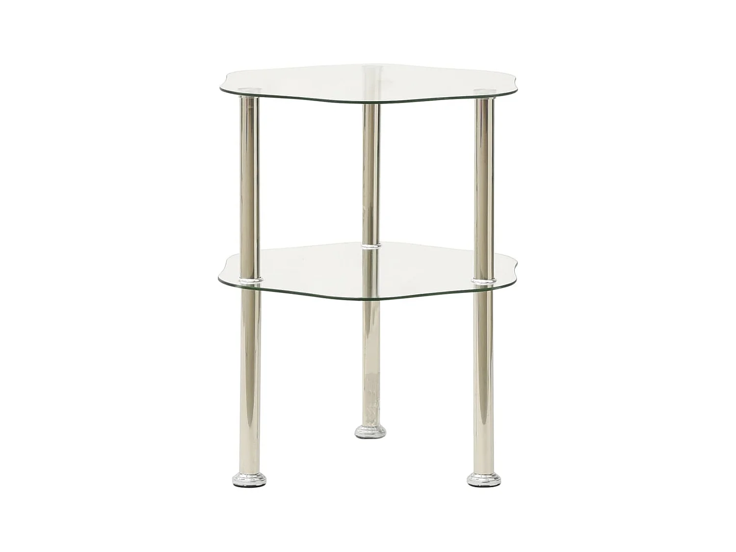 Table d'appoint 2 niveaux Transparent 38x38x50 cm Verre trempé