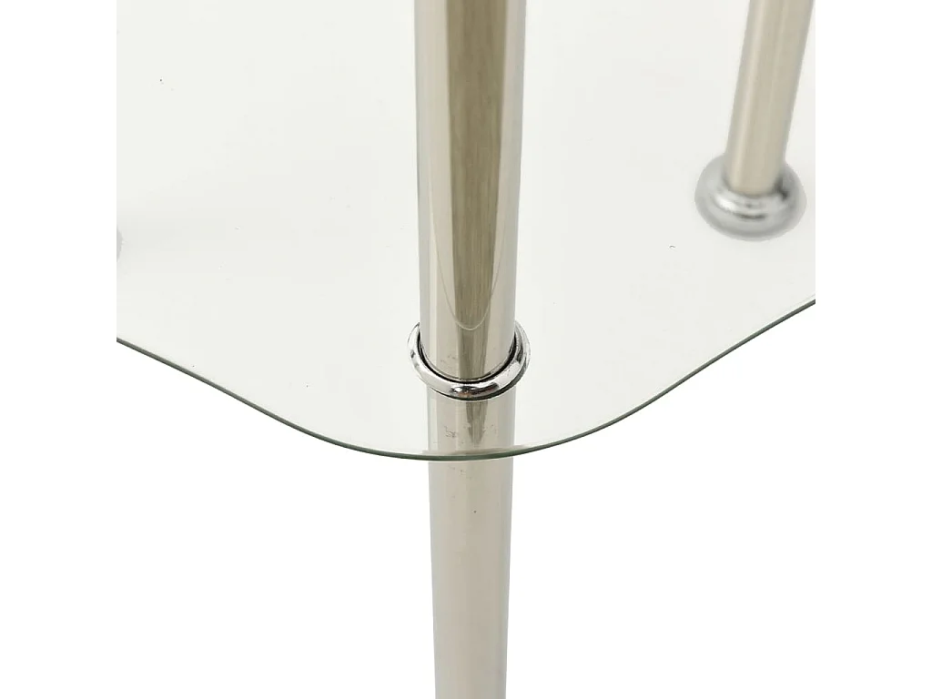Table d'appoint 2 niveaux Transparent 38x38x50 cm Verre trempé