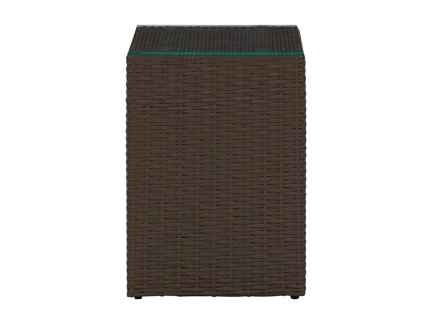 Beistelltische 3 Stk. mit Glasplatten Braun Poly Rattan