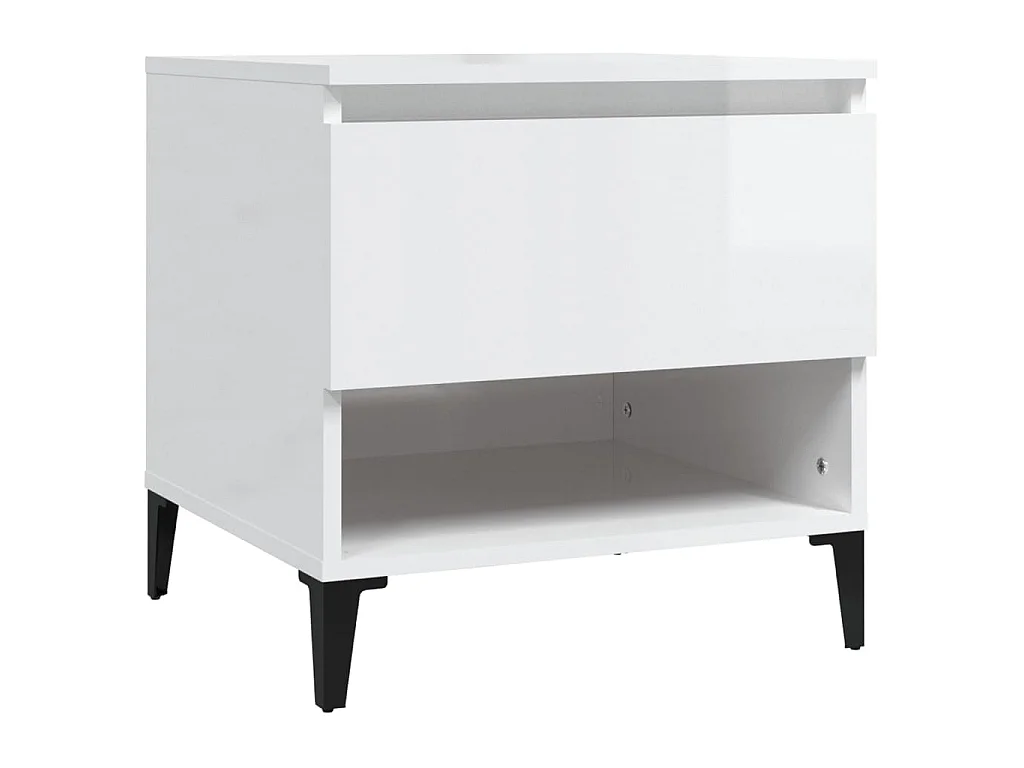 Tables d'appoint 2pcs Blanc brillant 50x46x50cm Bois ingénierie