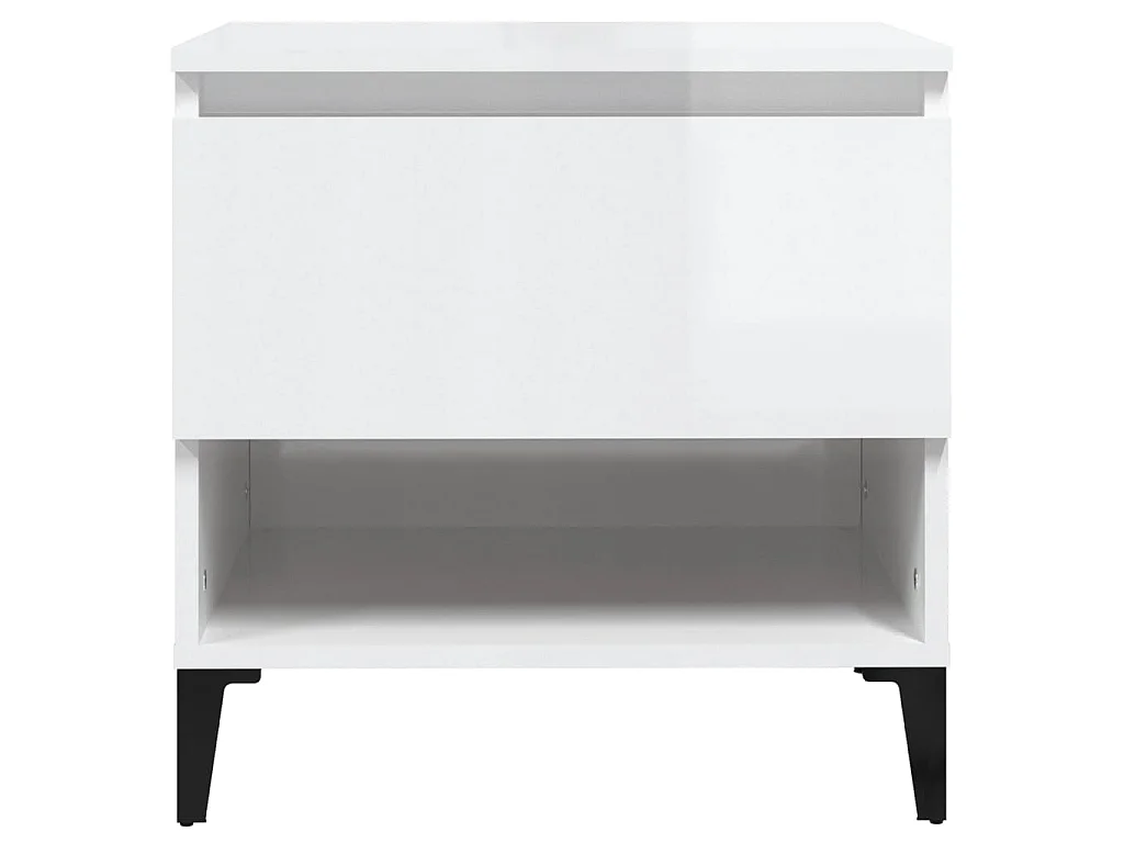 Tables d'appoint 2pcs Blanc brillant 50x46x50cm Bois ingénierie