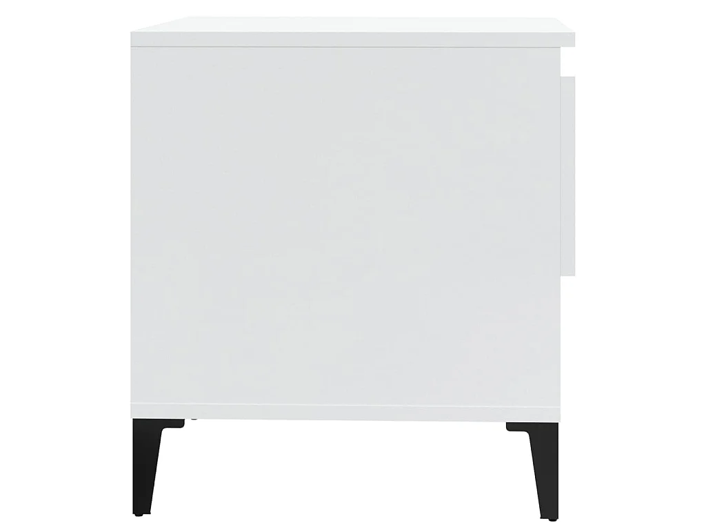 Tables d'appoint 2pcs Blanc brillant 50x46x50cm Bois ingénierie