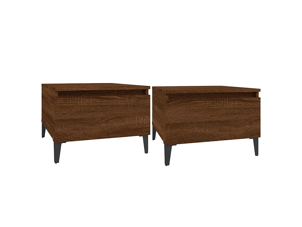 Tavolini 2pz Rovere Marrone 50x46x35cm in Legno Multistrato