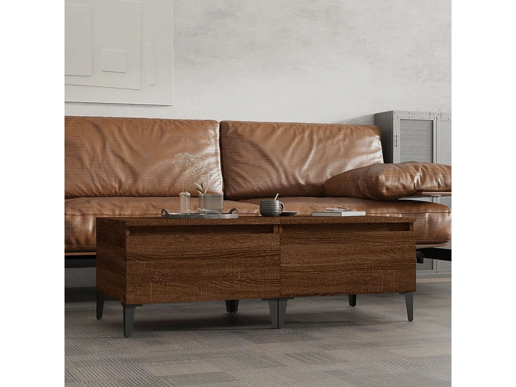 Tavolini 2pz Rovere Marrone 50x46x35cm in Legno Multistrato