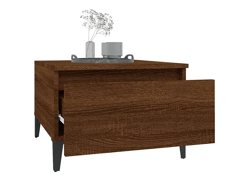 Tavolini 2pz Rovere Marrone 50x46x35cm in Legno Multistrato