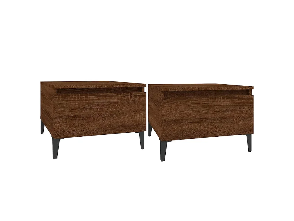 Tables d'appoint 2 pcs Chêne marron 50x46x35 cm Bois ingénierie