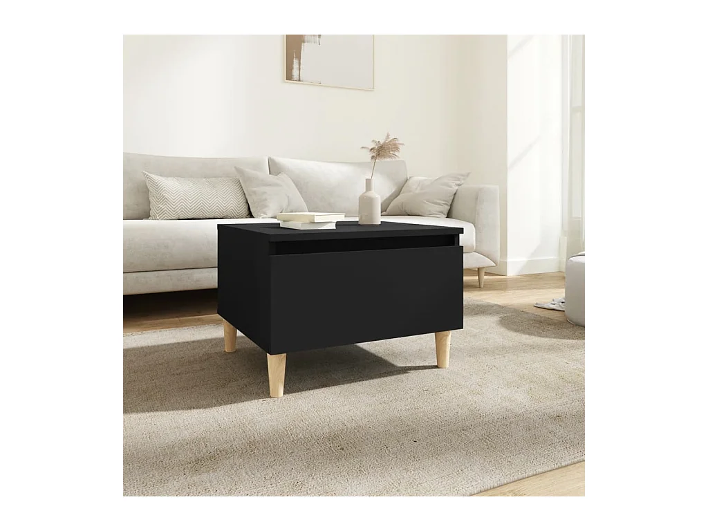 Tavolino Nero 50x46x35 cm in Legno Multistrato