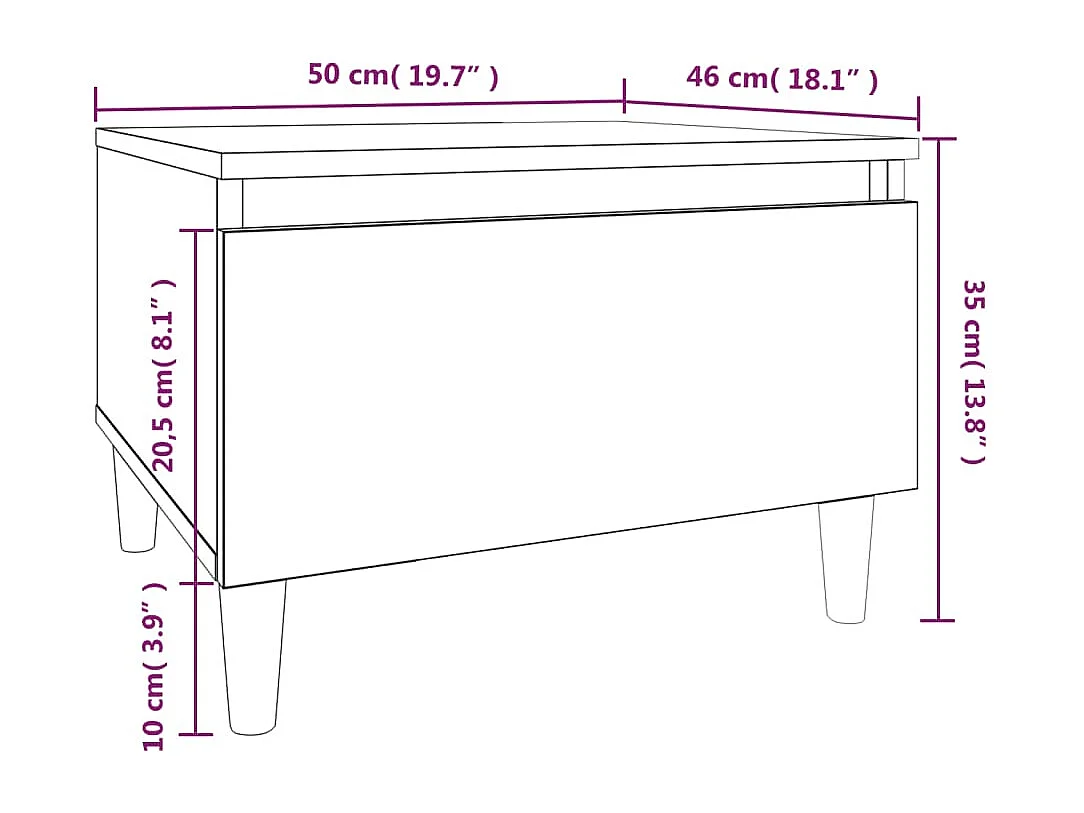 Beistelltisch Braun Eichen-Optik 50x46x35 cm Holzwerkstoff