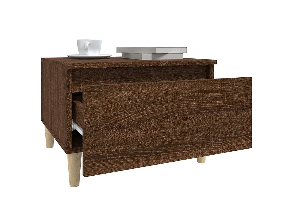 Table d'appoint Chêne marron 50x46x35 cm Bois d'ingénierie