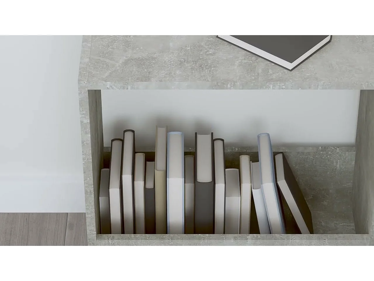 Table d'appoint gris béton 50x26x50 cm bois d'ingénierie