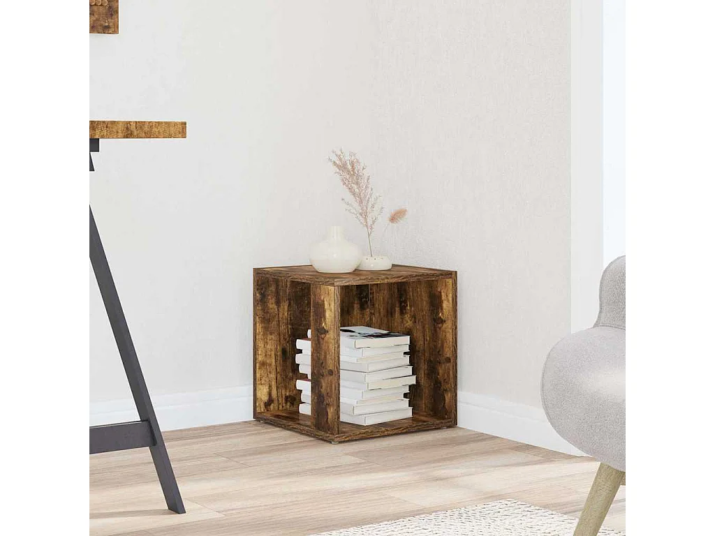 Table d'appoint Chêne fumé 33x33x34,5 cm Bois d'ingénierie