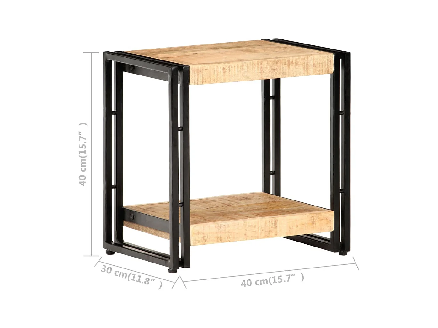 Table d'appoint 40x30x40 cm Bois de manguier brut