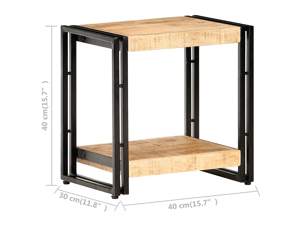 Table d'appoint 40x30x40 cm Bois de manguier brut