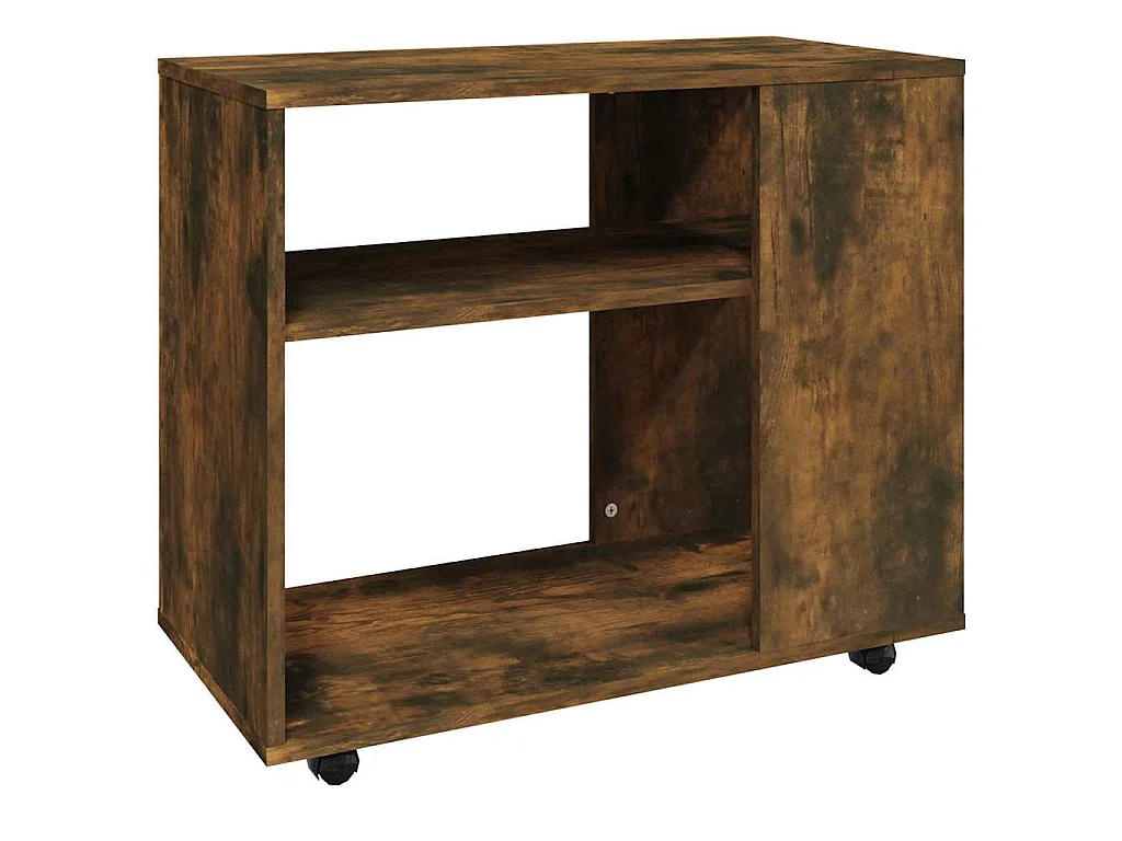 Bijzettafel 70x35x55 cm bewerkt hout gerookt eikenkleurig