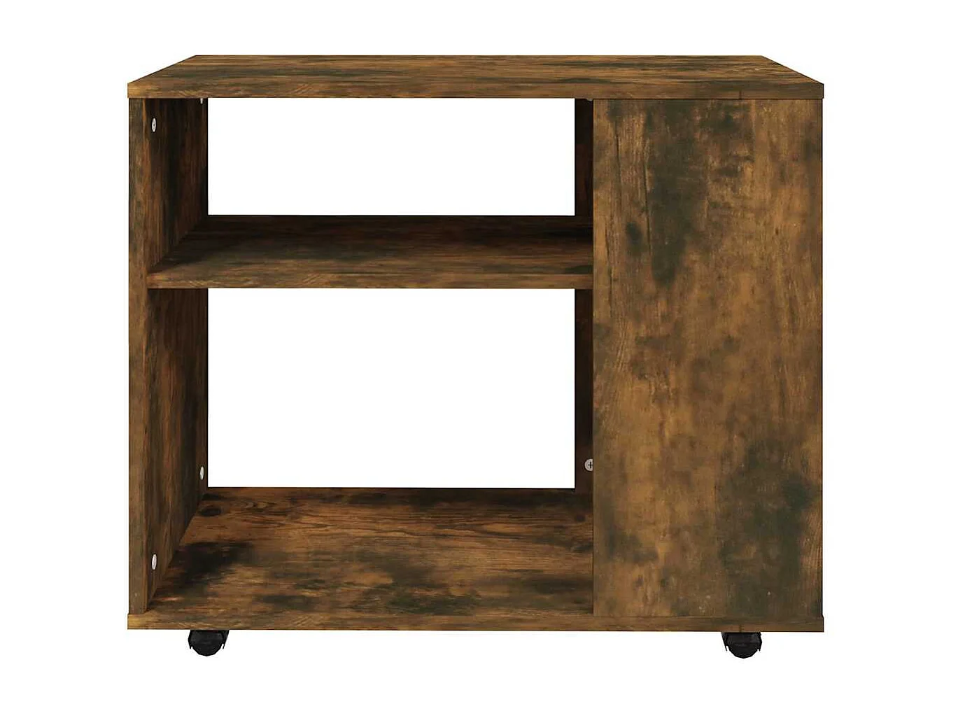 Bijzettafel 70x35x55 cm bewerkt hout gerookt eikenkleurig