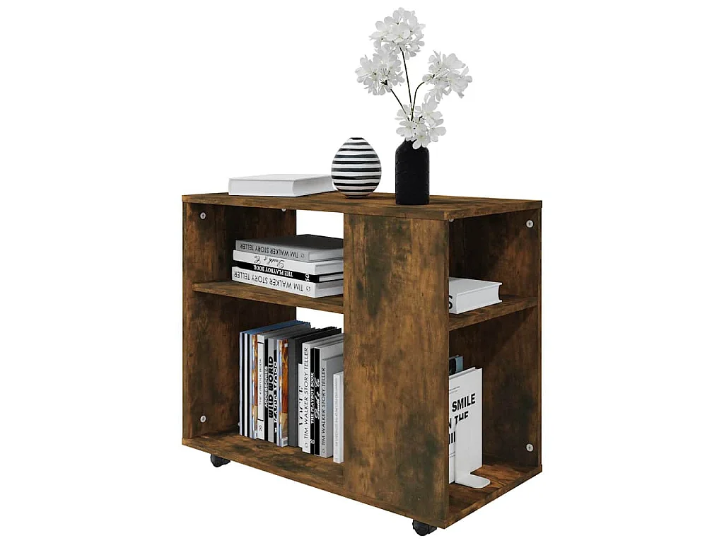 Table d'appoint Chêne fumé 70x35x60,5 cm Bois d'ingénierie