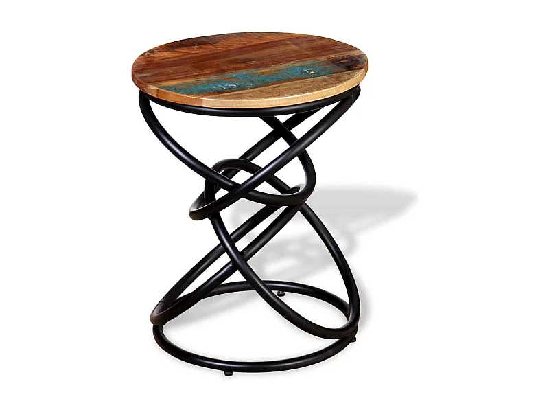 Mesa auxiliar de madera maciza reciclada