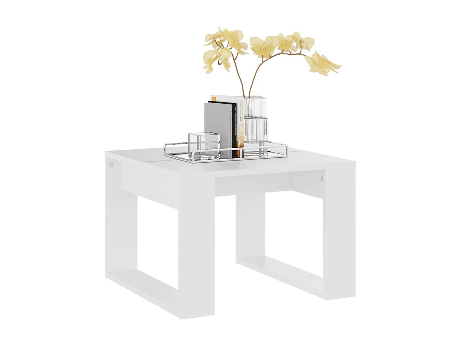 Table d'appoint Blanc 50x50x35 cm Bois d’ingénierie