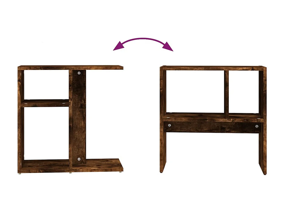 Mesa auxiliar madera contrachapada roble ahumado 50x30x50 cm