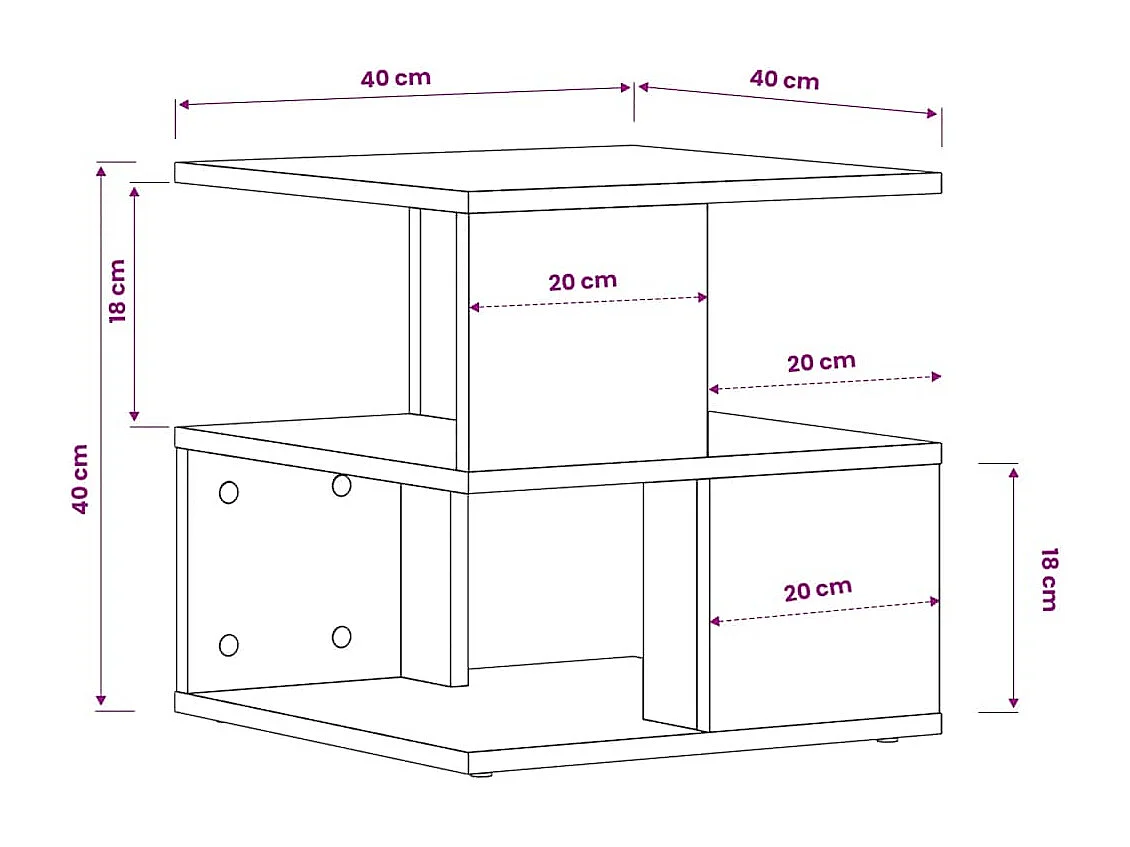 Table d'appoint Chêne marron 40x40x40 cm Bois d'ingénierie