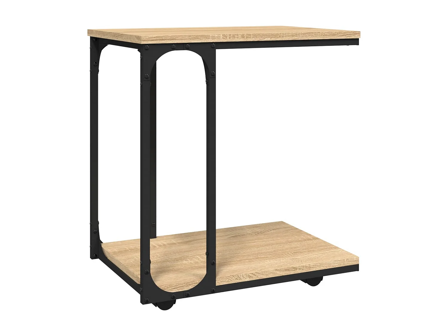 Beistelltisch mit Rollen Sonoma 50x35x55,5 cm Holzwerkstoff
