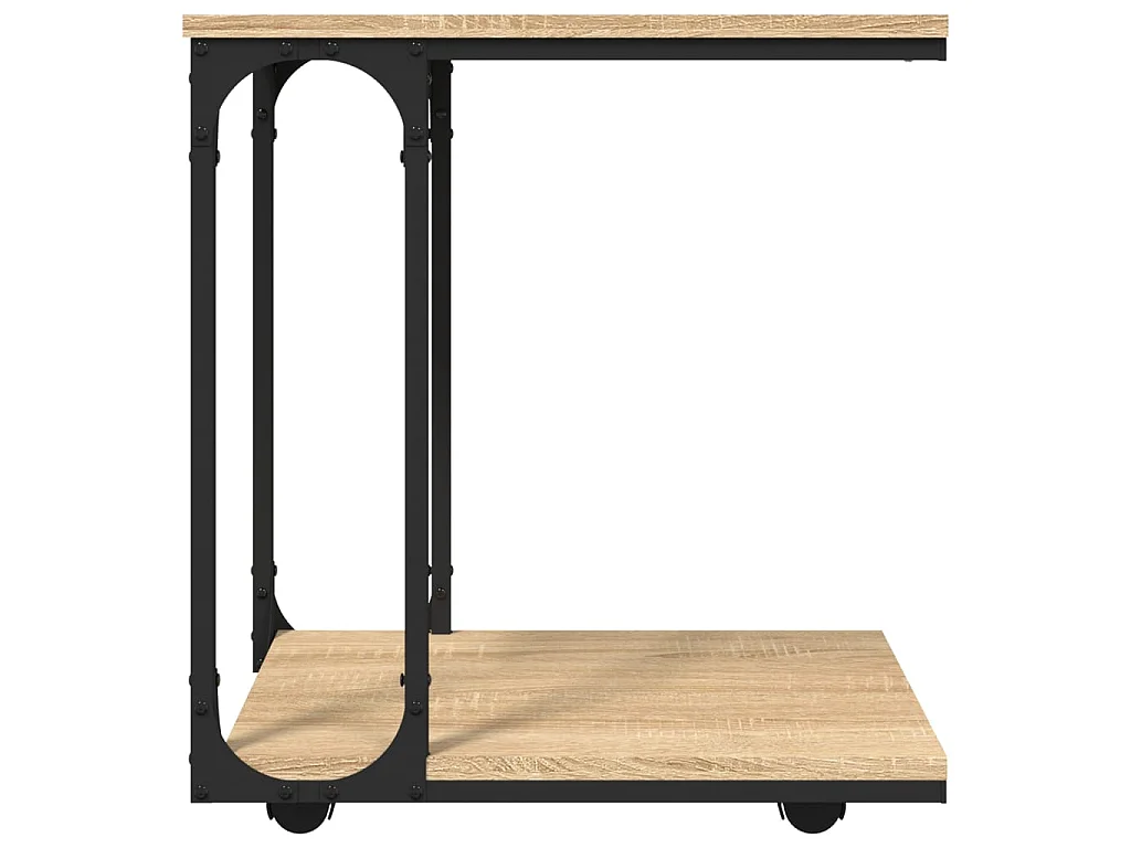 Table d'appoint à roues Chêne sonoma 50x35x55,5 cm