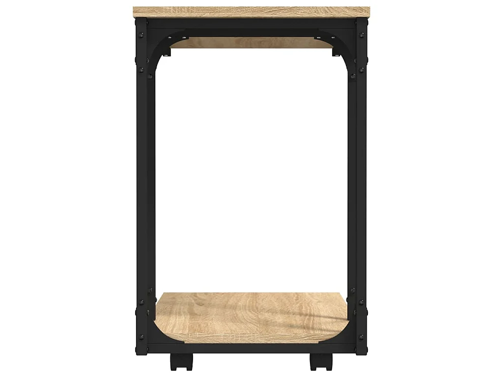 Table d'appoint à roues Chêne sonoma 50x35x55,5 cm
