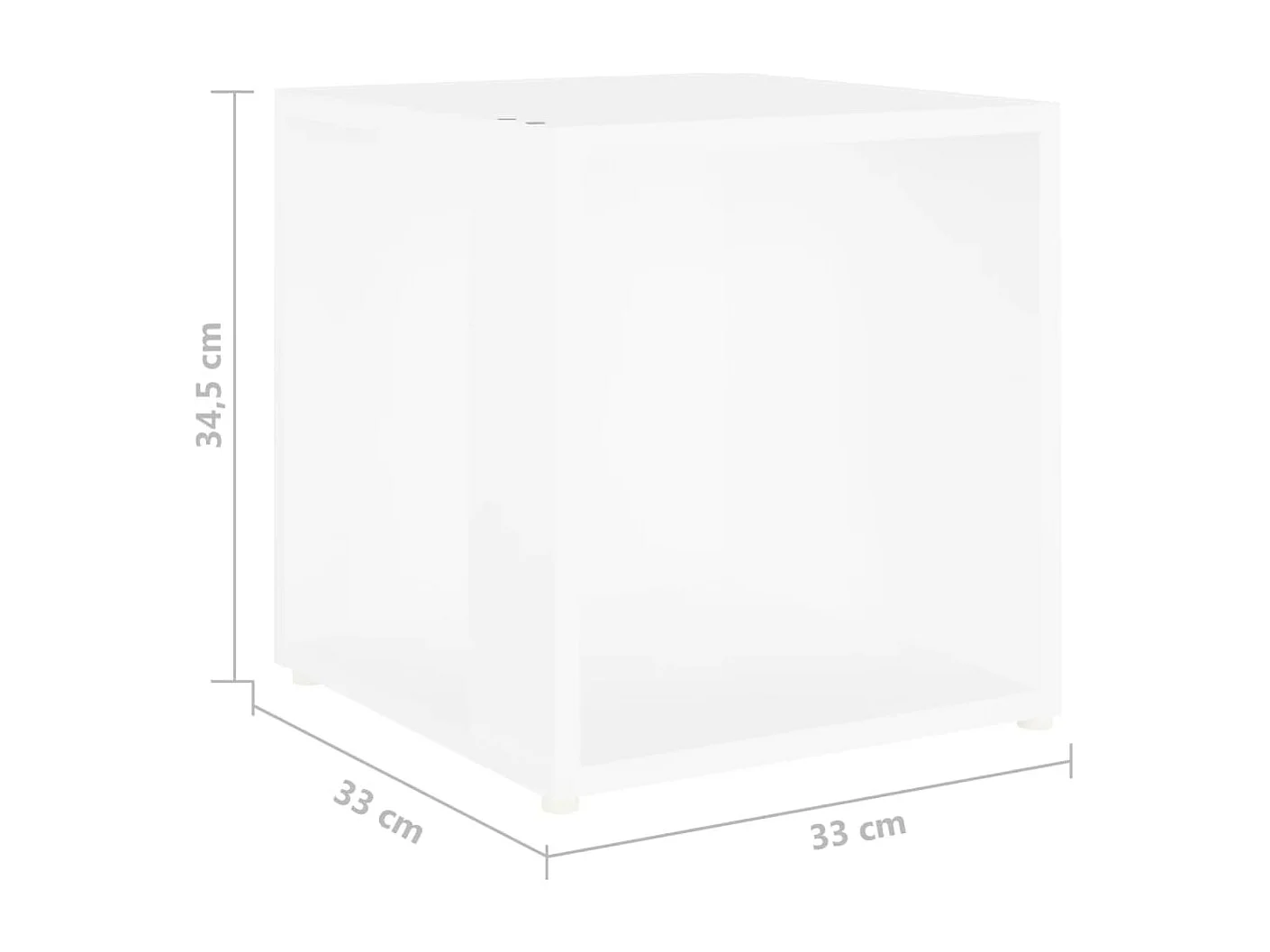 Mesa de apoio 33x33x34,5 cm derivados de madeira branco