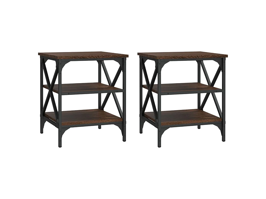 Tables d'appoint 2 pcs Chêne marron 40x42x50 cm Bois ingénierie