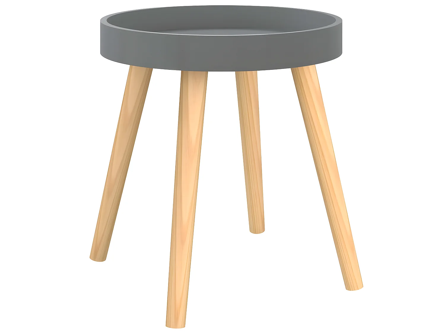 Beistelltisch Grau 38x38x40 cm Holzwerkstoff Massivholz Kiefer