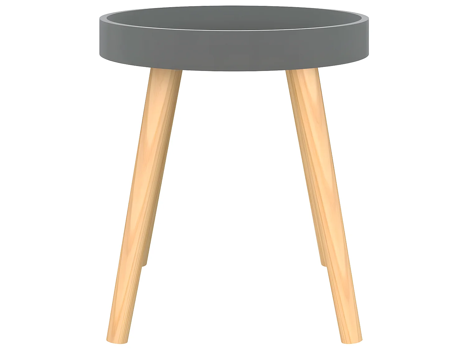Beistelltisch Grau 38x38x40 cm Holzwerkstoff Massivholz Kiefer