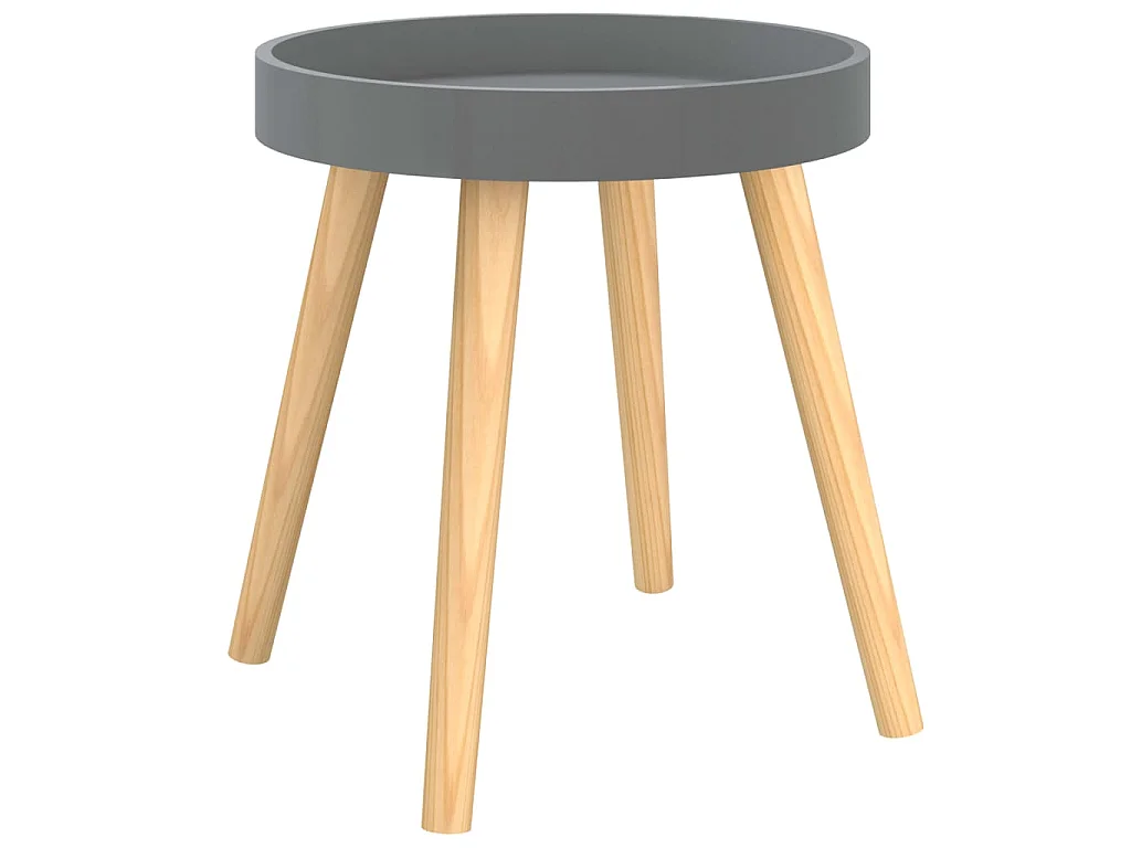Mesa auxiliar madera contrachapada y pino gris 38x38x40 cm