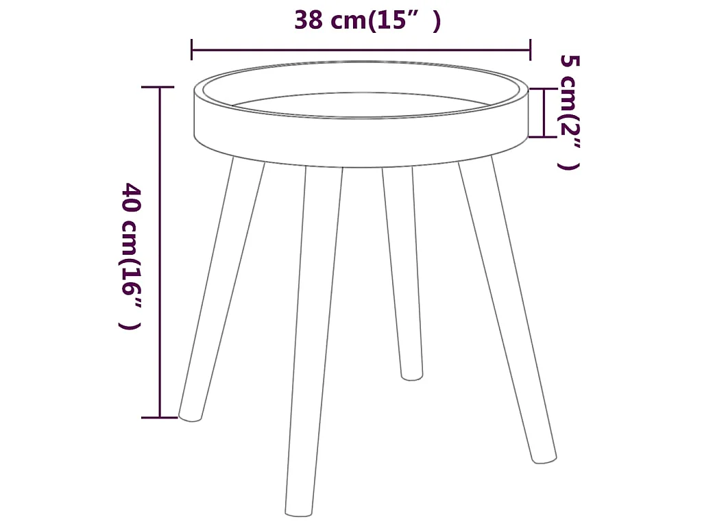Mesa auxiliar madera contrachapada y pino gris 38x38x40 cm