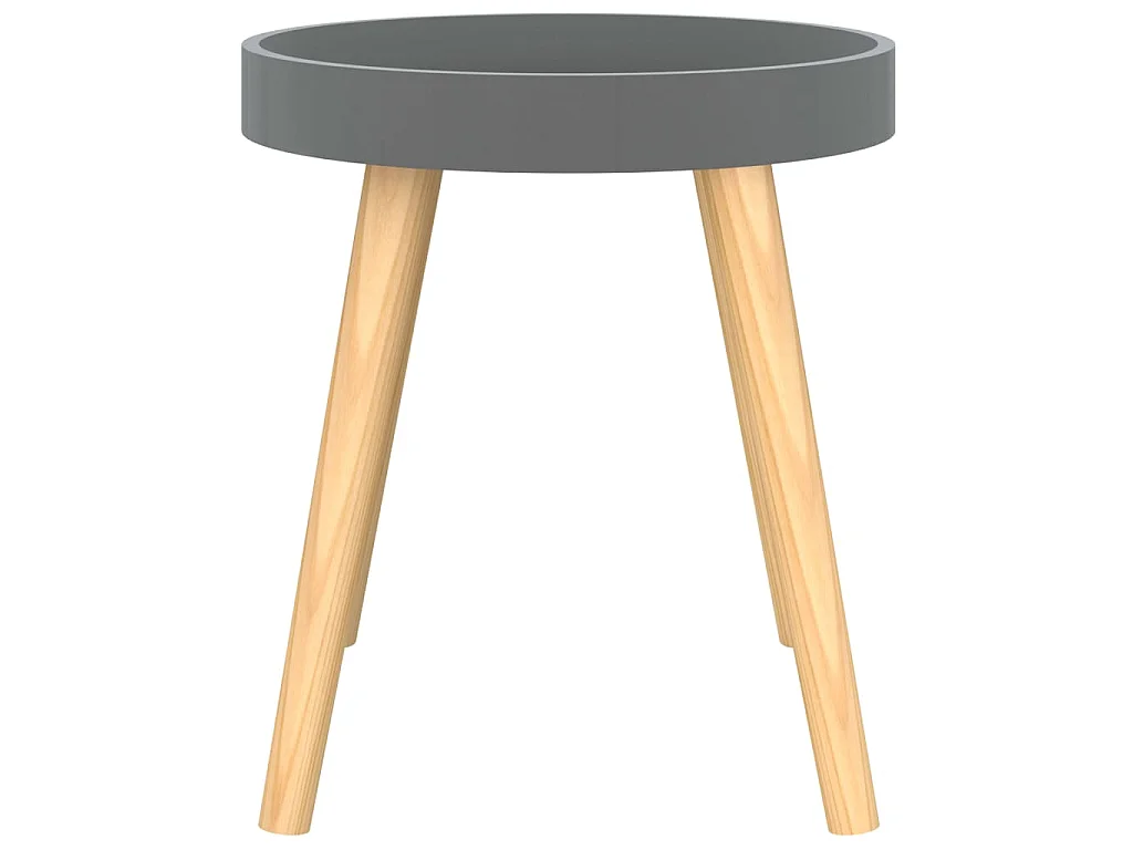 Mesa auxiliar madera contrachapada y pino gris 38x38x40 cm